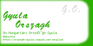 gyula orszagh business card